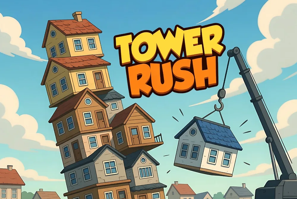 A tall, wobbling tower in Tower Rush near collapse